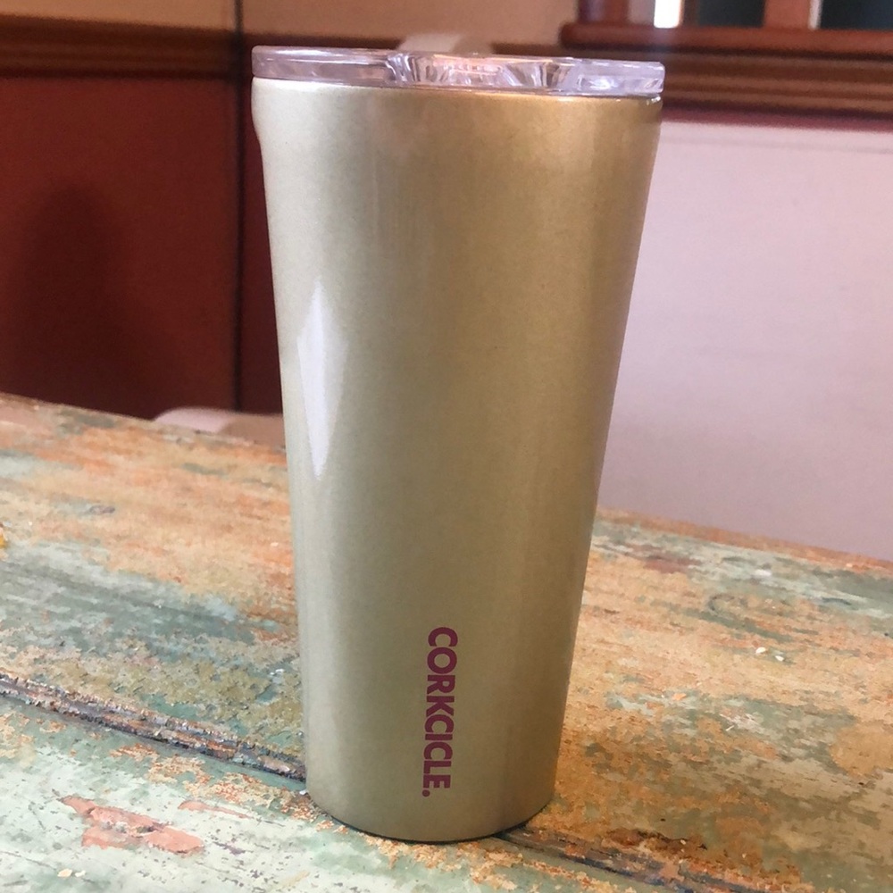 Corkcicle gold travel mug